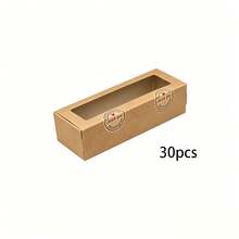 30 hộp quà hình chữ nhật bằng giấy Kraft trắng có cửa sổ trong suốt, hộp quà giấy Kraft có thể gấp gọn kèm nhãn dán "Cảm ơn", thích hợp làm quà tặng đám cưới, quà tặng ngày lễ, bao bì tự làm. - Xem 6