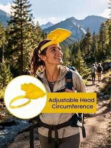Interesting Palm-Shaped Open-Top Unisex Sun Hat, Yellow Creative Clapping Sun Hat, Frees Hands, Suitable For Summer Outdoor Activities - Adjustable Hat Circumference, Fashionable And Fun, Ideal For Beach And Outdoor - Multicolor - View 6