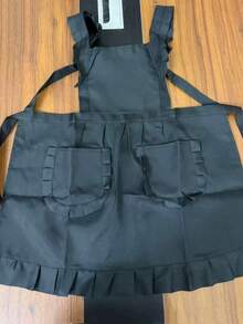 1pc Ruched Waterproof Apron, Vintage French Style Kitchen Apron With Pockets, Multi-Color Household Apron, Baking Barista Anti-Fouling Bib, French Atmosphere Household Essential! Gentle Colors + Exquisite Ruffle Details, Serves As Both Kitchen Apron And Fashion Item, Practical Gift For Women Who Love Life, Making Housework Elegant And Refined - Multicolor - View 9