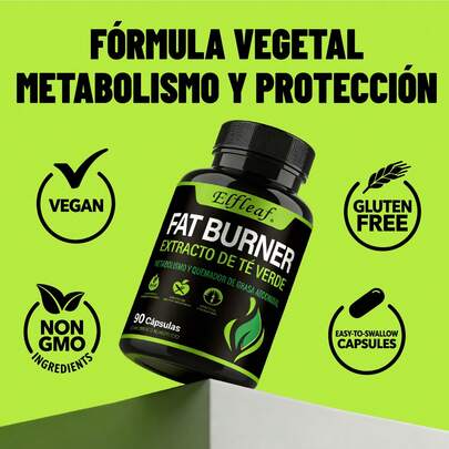 GWYNNE Elfleaf Fat Burner Extracto De Te Verd 90 Capsulas,contiene Vitamina B6,b12,actiponin,actiponin G yp,apoya La Pérdida De Peso,el Metabolismo,el Control Del Apetito,mejora La Termogenesis