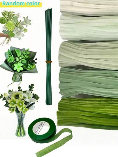 Kit de manualidades para principiantes, materiales para ramo de flores esponjosas multicolor, limpiapipas flexibles, set de aprendizaje de arreglo floral DIY, suministros de manualidades caseras (color aleatorio)