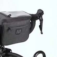 1 pieza Bolsa de almacenamiento de herramientas para bicicleta, Bolsa para manillar de scooter, Bolsa para manillar de bicicleta plegable, Bolsa para manillar de bicicleta de equilibrio, Bolsa de ciclismo, de gran capacidad - Gris - Ver 6