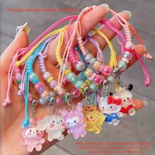 SANRIO 1条/6条装三丽鸥Hello Kitty可调节编织手链，手工可爱树脂吊坠饰品，适合青少年，闺蜜生日礼物，动漫时尚生日礼物，复活节和圣诞节礼物。友谊手链，女孩手链（部分商品随机发货） - 手鍊 - 查看 14