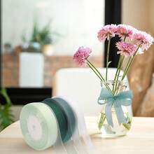 45m/Roll 20mm Wide White, Light Green, Forest Green, Olive Green Transparent Organza Satin Ribbon, Gift Ribbon, Gift Wrapping Decor Ribbon, Wedding Decoration - Multicolor - View 4