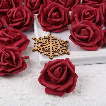 20PCS Artificial Rose Flower Heads Real Looking Foam Fake Roses For DIY Wedding Baby Shower Centerpieces Arrangements Party Tables Home Decorations Spring Decor Room Decoration, Valentine's Day Gift