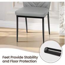 Dining Table And Chairs Set 4, High Back Black PU Chairs With Foldable 100 Cm Concrete Effect Drop Leaf Table For Dining Room, Kitchen - Concrete Effect Table+4 Gray Chairs - View 7