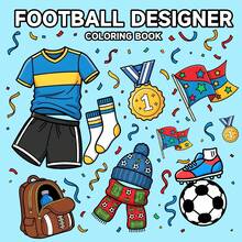GDTME Soccer Series: A Cute And Fun Soccer Series Coloring Book For Students, 24 Pages Of Simple And Unique Doodles, Stress Relief, Soccer Support, Pearlescent Cover, Thick Paper, Stationery, World Cup, Back-To-School Season, Birthday Gift, Gift For Women, Adult Coloring Book. - Football Series - View 13