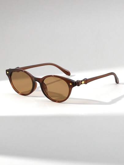 1 Pair Women's Cat Eye Butterfly Fashion Glasses, Versatile Retro Fashion Eyewear Suitable For Outdoor, Beach, Vacation