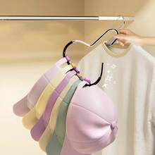 5pcs Hat Hanger Hooks, Non-Slip Organizer Hooks, Creative Round Stainless Steel Hooks For Closet, Suitable For Hats, Belts, Scarves, Lingerie - Multicolor - View 6