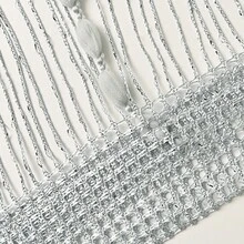 1 chiếc rèm hạt cườm nhiều màu sắc thời trang, rèm trang trí cửa sổ/cửa ra vào có tua rua. - Xám - Xem 6