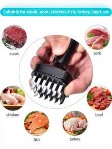 [Meat Tenderizer Tools] Meat Tenderizer - Steak Needle - Meat Mallet - Kitchen Steak Tools - Barbecue Skewers - Meat Piercer - Meat Perforator - Kitchen Utensils - Kitchen Tools - Multicolor - View 9