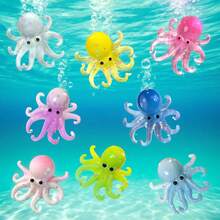 1pc Transparent Cute Colorful Octopus Slow Rebound Stress Relieving Toy: Cute Colorful Octopus Slow Rebound Stress Relieving Toy, A Soft Slow Rise Stress Relieving Toy Suitable For Teenagers And Adults, Perfect For Tabletop Play And Anxiety Relief. - Multicolor - View 6