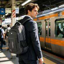 Men's Business Casual Backpack, Large Capacity Laptop Bag, Student School/Work Commute Backpack - Multicolor - View 4