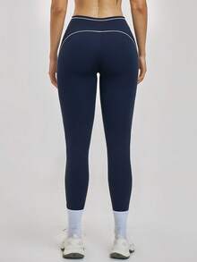 MASKERT 女士高腰瑜伽裤，提臀塑形运动紧身裤，适合健身房、运动、跑步、骑行、徒步、普拉提、舞蹈、网球、排球、户外活动 - 寶藍色 - 查看 3