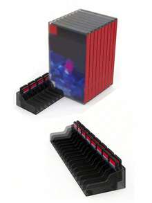1pc Black PVC Material Switch Game Card Storage Box Stand, Lite Disc Holder - View 5