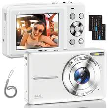 Nicamery 1080P 44MP Digital Camera, Suitable For Photography, Digital Point-And-Shoot And Filming, 16X Zoom Compact Travel Camera, Suitable As Gift For Teenagers And Elderly [This Link Does Not Include Memory Card, Please Purchase Separately] - White - View 1