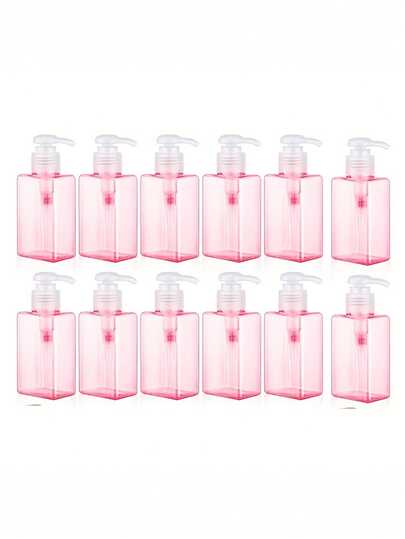 12pcs 100ml Pump Bottles, Mini Travel Size Refillable Containers, Plastic Pump Lotion Dispenser Bottles, Blank Square Travel Size Containers For Toiletries