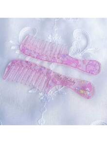 1 pièce Peigne mini mignon Sanrio Katon KT Sanrio à larges dents, doux, pour fille, portable, peigne de maquillage, convient pour un usage quotidien, cadeaux de fête, remplissage de cadeaux et vacances à l'hôtel. Convient pour être transporté partout, peut être rangé dans un sac sans prendre de place. De petite taille et peut être rangé à tout moment. - peigne à cheveux lisses - Voir 9