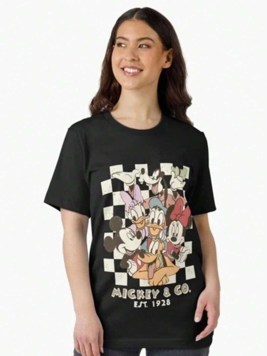 DISNEYWORLD   CUTE CLASSIC FUNNY T SHIRT UNISEX - 黑色 - 查看 1