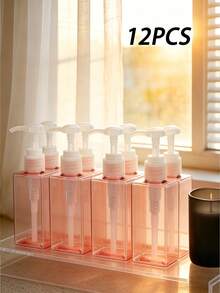1/12個 100ml 壓頭式迷你旅行分裝瓶 塑膠方形乳液分裝容器 洗面乳洗沐用品空瓶 - 多色 - 查看 3