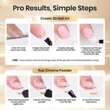 15G Beetles 3-In-1 3D Sculpting Gel, Clear No Wipe Rhinestone Art Glue Gel, Multi-Purpose For Drawing, Molding & Gem Decoration, With Golden Chrome Nail Powder, DIY Nail Art Supplies - Gel tạo hình 3D 15ml - Xem 6