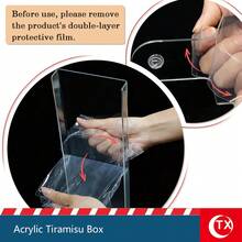 TX Transparent Acrylic Tiramisu Box, Rectangular Design With Lid, Includes Tiramisu Template And Scraper, Suitable For Cheesecake, Ladyfingers And Other Baked Goods, Essential For Holiday Parties, Birthdays, Gatherings And Home Kitchen - Multicolor - View 11