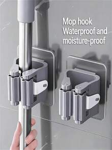 Heavy Duty Broom Hanger Rack, Wall Mounted Mop Storage Clip, Plastic Tool Organizer Rack For Kitchen, Bathroom, Garage, Laundry Room, Space-Saving Home Storage, Practical Housewarming And Mother's Day Gift - Multicolor - View 7