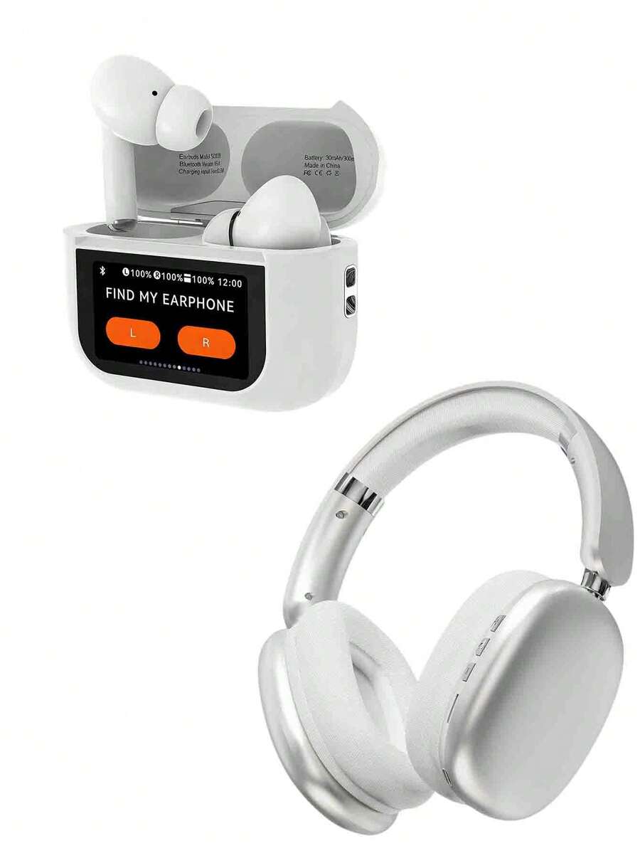 SUNJOM Wireless Bluetooth Over Ear Headphones Up To 28H Battery Life Headset With Microphone Gym Overhead Headphones Compatible With IOS & Android Mobile Phones,Computers,Laptop(Silver) - Silver + TWS - View 1