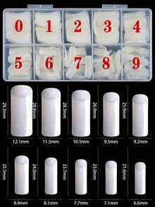 500Pcs/Box Half Cover False Nail Tips Natural And Clear Summer Minimalist Fake Nails Nail Extension Nail Art For Daily DIY & Nail Salon Use - Multicolor - View 6