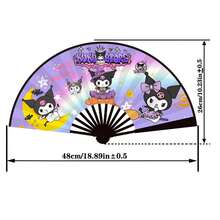 SANRIO 1个可爱卡通无纺布手持折叠扇，夏季必备降温收藏品，双面图案包括Hello Kitty、Kuromi、Pompompurin（部分图案随机），派对礼品 - 多色 - 查看 12