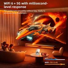 GAWFOLK New 2026 Mini Projector With Android 14 System, Supports 4K And 4K UHD Projection, 600 ANSI Lumens Brightness. 180° Projection Angle, Autofocus And Auto Keystone Correction, Equipped With WiFi 6 And Bluetooth 5.4 For Easy Screen Mirroring. Practical Portable Projector And Mini Projector Compatible With Mobile Phones. Features Include Throw Projector, 16:9 Projector, Other Projector, USB Projector, Speaker Projector, And Tabletop Projector. Ultra-Quiet Operation, Ideal For Home Cinema, Gaming, Office, Education, Outdoor Use, And Garden. Perfect Mother's Day Gift For Versatile Use. - 查看 5