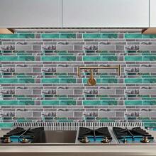 25片自粘大理石砖纹防溅板瓷砖贴纸，可移除墙贴，适用于浴室、厨房、客厅防溅板，防水即撕即贴墙纸，家居装饰，DIY墙贴，房间装饰 - 25*12*25PCS - 查看 5
