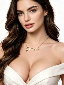 [ LUCKY ] Customized Diamond Name Necklace, Sparkling Name Necklace, Golden Name Necklace, Mother's Day Gift, Customized Jewelry Women's Gift - Manuscript Necklace - View 5