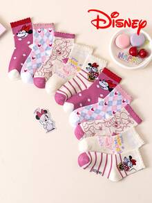 20/15/10/5/1 pares de calcetines de Disney, calcetines de princesas Disney para niños, calcetines de encaje lindos tipo tripulación para el verano, transpirables, que absorben la humedad, casuales, versátiles con diseños de dibujos animados adecuados para bebés, regalos, uso diario. Estilos aleatorios - Multicolor - Ver 4