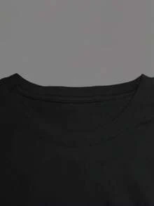 Heart T-Shirt With Words Of Kindness - Minimalist And Positive Style - 黑色 - 查看 5