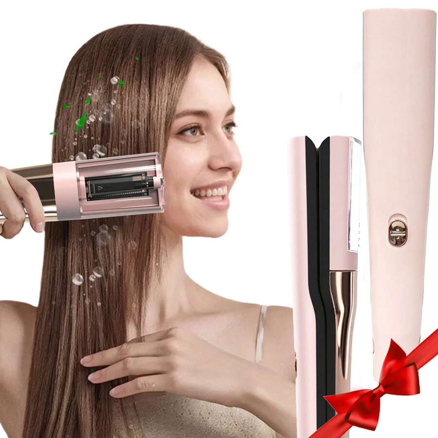 二合一自动多功能电动女士理发器,集理发器、梳子、分叉器、修剪器于一体,可去除干枯、受损、脆弱的头发,自动修剪分叉,适用于干枯、受损、脆弱、毛躁、卷曲或直发,可充电家用美发工具,女士护发礼品,分叉修剪器 - 彩色 - 查看 1