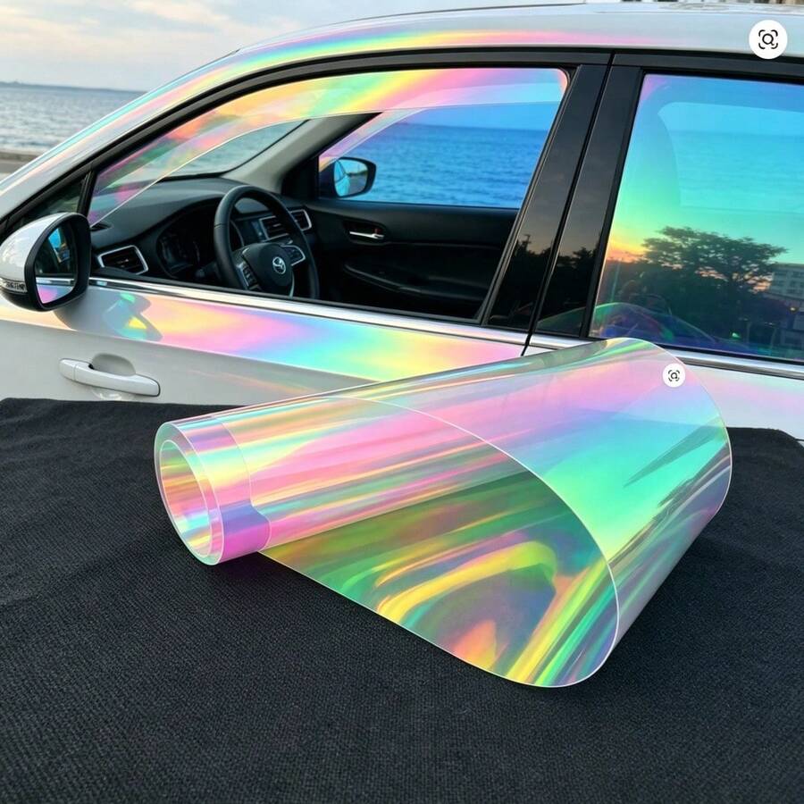 Wide 50cm By 5M Iridescent Car Window Foils Rainbow Tint Film Auto Home Decorate Holographic Window Glass Film Block Solar UV Protector Window Sticker Films - 1PC - View 1