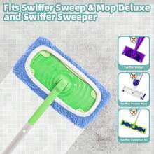 Reusable Mop Pads Compatible With Sweeper Mop, Microfiber Dry Sweeping Cloths & Washable Wet Pads Refill Use On All Sealed Floors - Stone, Hardwood, Laminate & Tile (6 Blue) - 黃綠色 - 查看 3