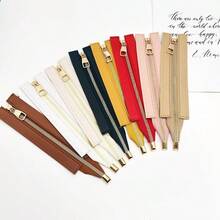 1pc Handbag Hardware Double-Sided PU Leather Woven Zipper Tape, 35cm/13.78in Length Handmade Sewing Zipper - Multicolor - View 3