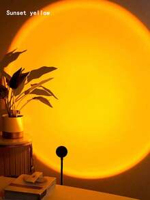 1pc Sunset Projection Lamp, Creative Led Decorative Atmosphere Light, Romantic Night Light, 7 Colors & 13 Modes Optional, Suitable For Bedroom, Cafe, Valentine's Day Decoration - Black - View 9