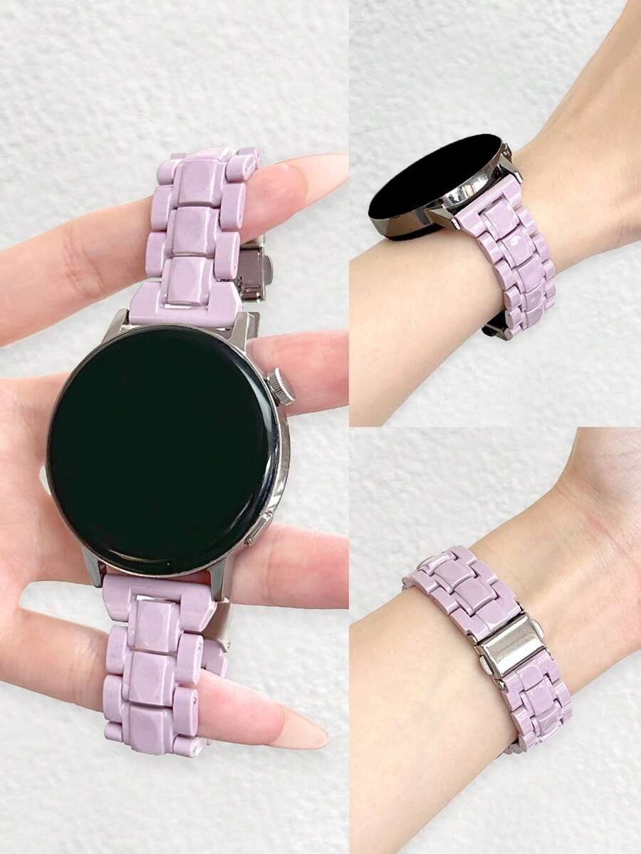 可愛糖果色壓克力錶帶，相容 Galaxy Watch 7 6 5 4 5 Pro，女款夏季彩虹樹脂錶帶，40mm 43mm 44mm 45mm 47mm 20mm 22mm