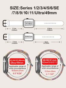 半透明粉紫色春季野花時尚矽膠錶帶，適用於 38mm 40mm 41mm 42mm 44mm 45mm 46mm 49mm，相容 Series Ultra/S10/SE/8/7/6/5/4/3/2/1 - 彩色 - 查看 6
