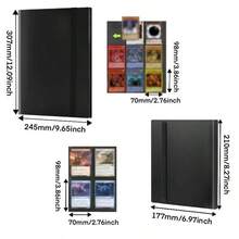 Álbum de colección de tarjetas con capacidad de 160/360 tarjetas en 4/9 bolsillos, estilo de tapa abatible, adecuado para coleccionar tarjetas PTCG/YGO/fotos/juegos, regalo ideal - 4 cuadrículas - Ver 4