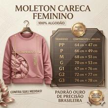Blusa Feminina De Moletom Gola Careca Estampado Modelo "Corujas" 100% Algodão - Quente e Confortável Aesthetic - Preto - Visão 2