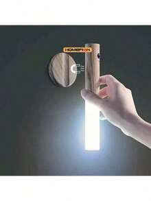Decorative And Rechargeable USB LED Lamp, Bivolt, With Motion Sensor And Magnetism - Primicias Qiu - gỗ tối màu - Xem 9