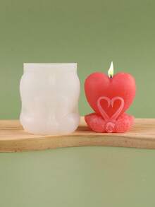 1pc Heart-Shaped Swan Silicone Candle Mold - A-White - View 4