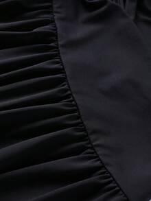 优雅法式浪漫魅力约会通勤时尚碎花中长连衣裙，女士休闲连衣裙，女士优雅连衣裙，女士优雅派对连衣裙，女士夏季连衣裙，春季黑色 - 黑色 - 查看 7