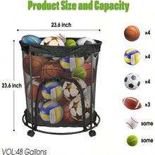 51.36gal Rolling Ball Storage Cart Double Steel Large Capacity For Outdoor Sports Gear - 81.4 U.S. Gals - View 3