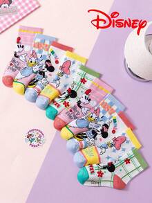 20/15/10/5/1 pares de calcetines de Disney, calcetines de princesas Disney para niños, calcetines de encaje lindos tipo tripulación para el verano, transpirables, que absorben la humedad, casuales, versátiles con diseños de dibujos animados adecuados para bebés, regalos, uso diario. Estilos aleatorios - Multicolor - Ver 7