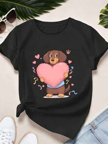 Dam-T-shirts - Svart - Visa 2